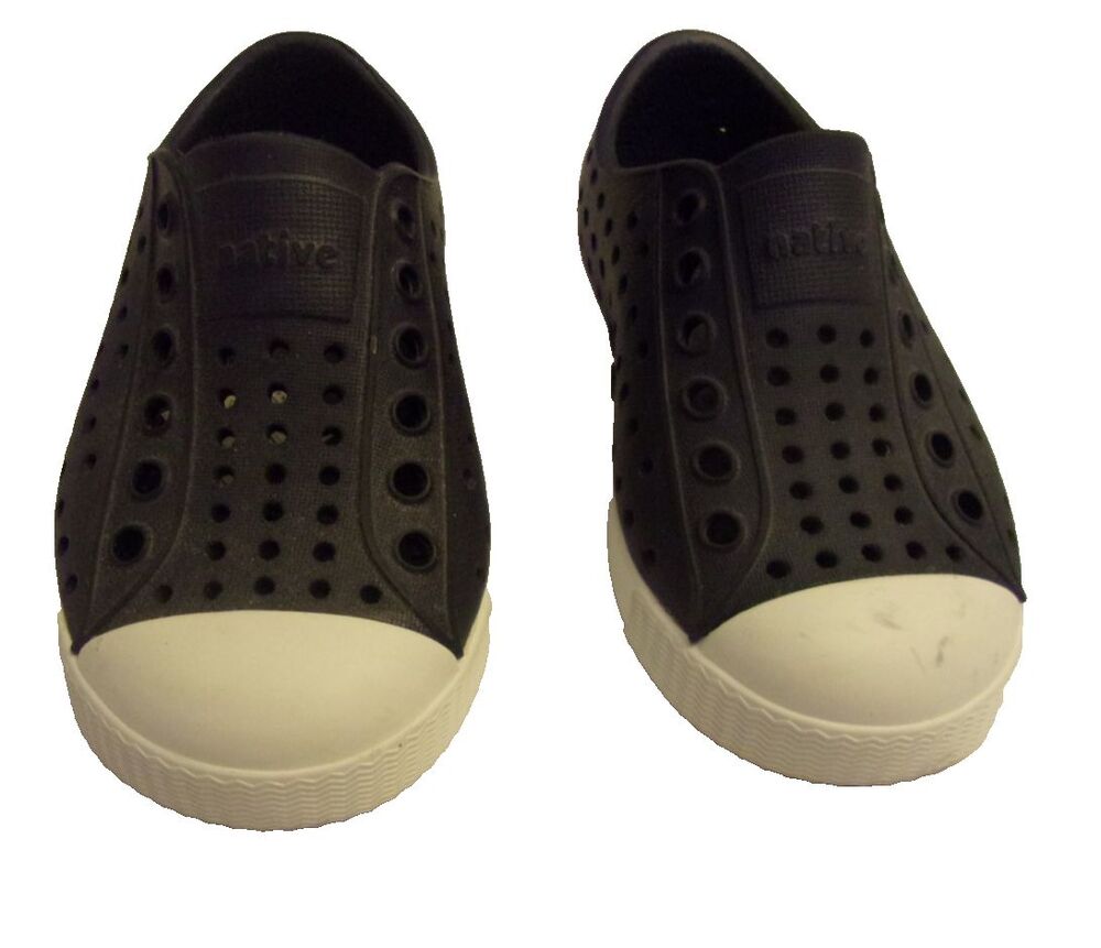 Native Shoes Kids Sz. C7  7 Jefferson Navy Blue & White Unisex Peforated